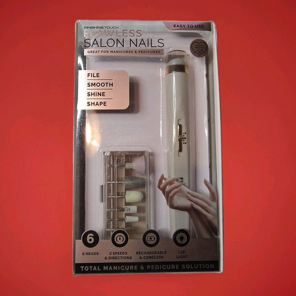 Finishing Touch Flawless Salon Nails Manicure/Pedicure Tools Pink NEW IN BOX